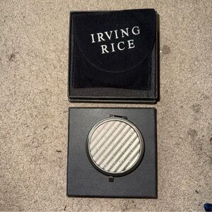 Irving Rice NEW MIRROR COMPACT Swarovski Crystals With Box & Pouch